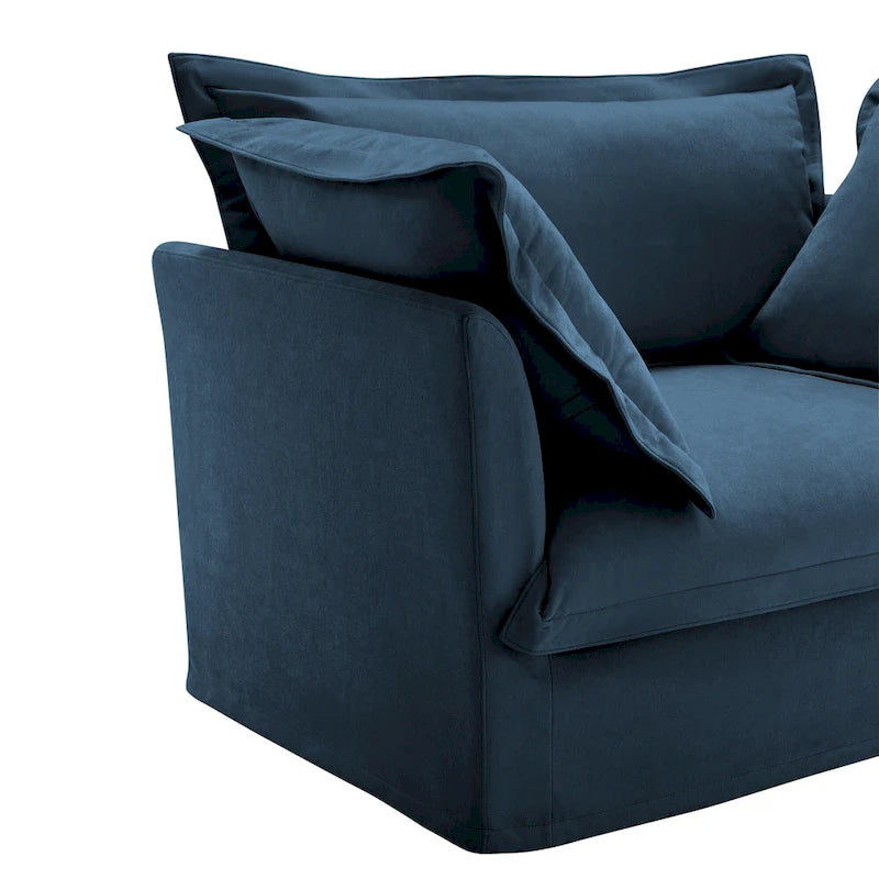 73.2 Chenille Modular 3-Seat Sofa with Removable Washable Covers And Multiple Pillows