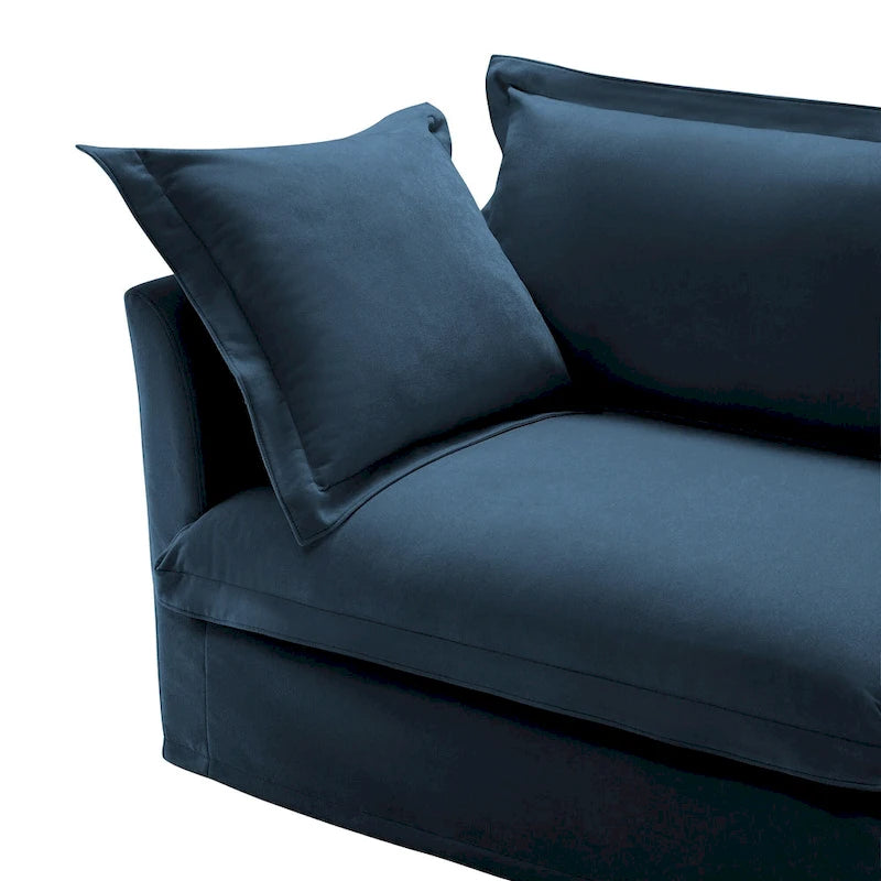 73.2 Chenille Modular 3-Seat Sofa with Removable Washable Covers And Multiple Pillows