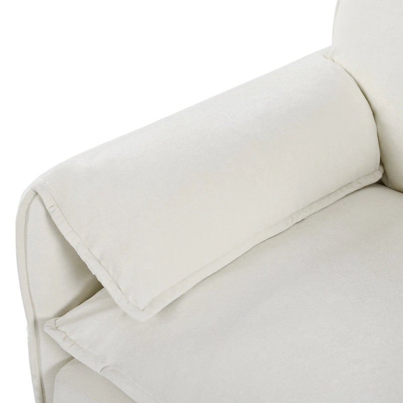 3-Piece Chenille Cloud Sofa & Armchair Set with Deep Seats & 3 Pillows