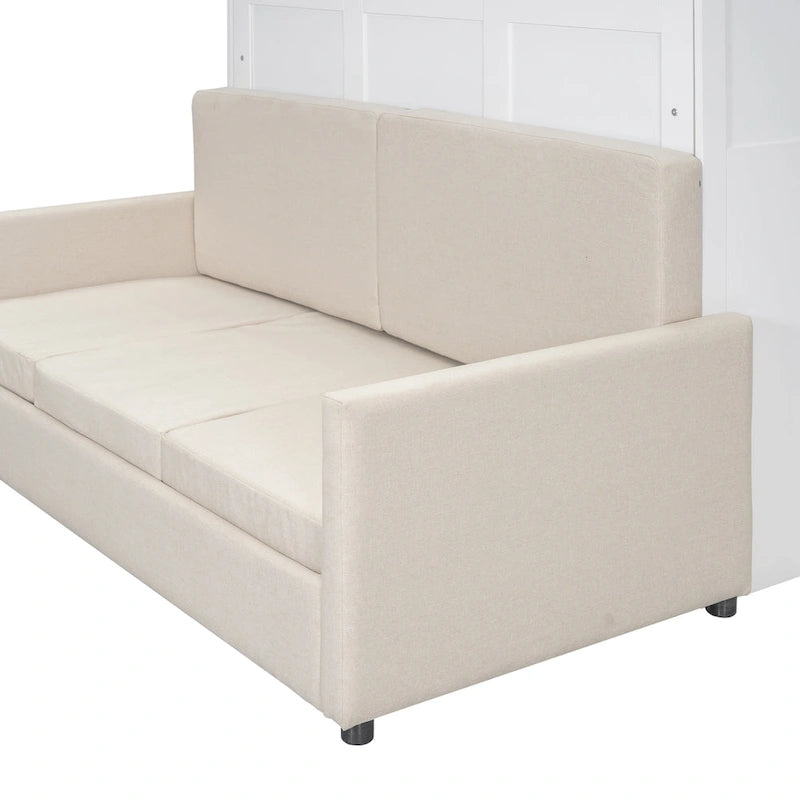 Queen Size Multifunctional Design Murphy Bed with Cushion and Storage Space for Bedroom