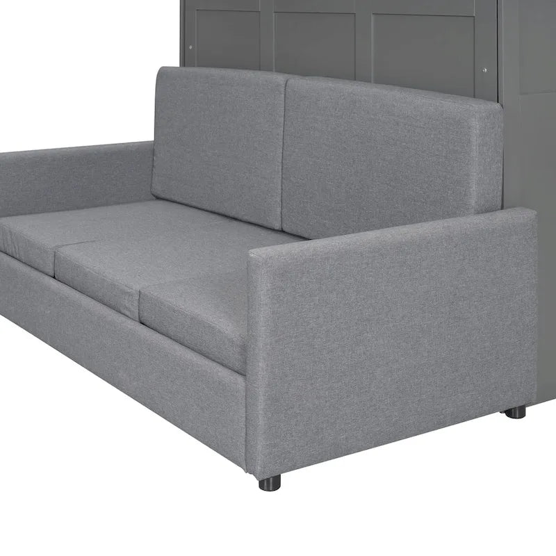Queen Size Multifunctional Design Murphy Bed with Cushion and Storage Space for Bedroom