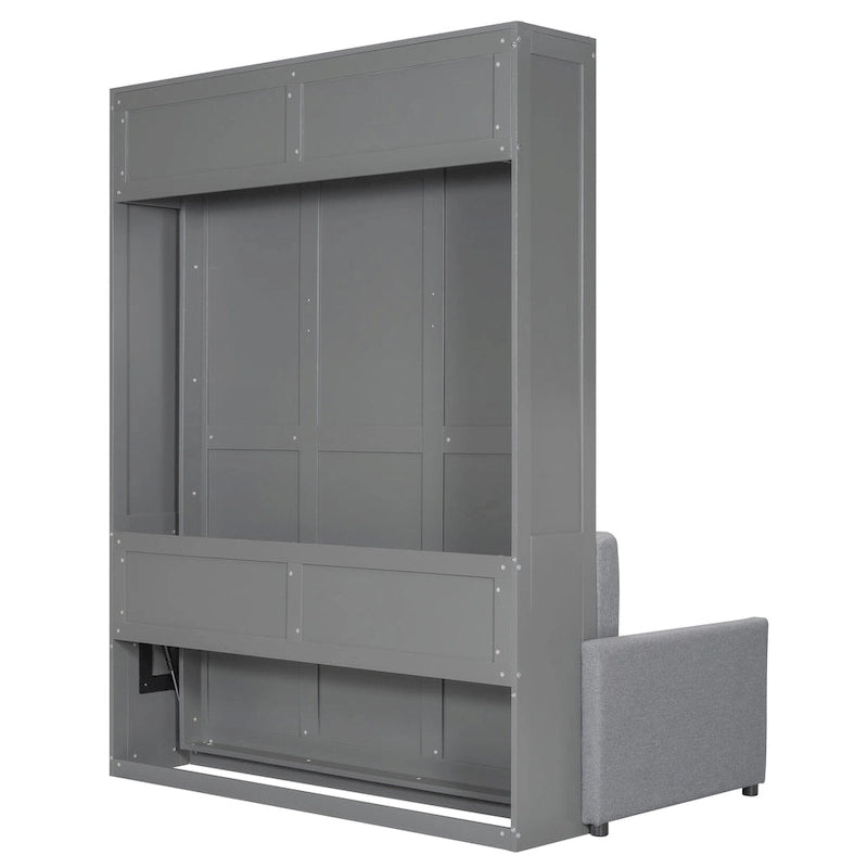 Queen Size Multifunctional Design Murphy Bed with Cushion and Storage Space for Bedroom