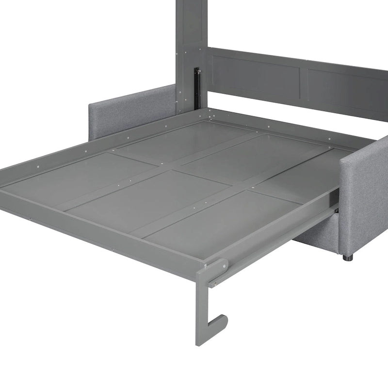 Queen Size Multifunctional Design Murphy Bed with Cushion and Storage Space for Bedroom
