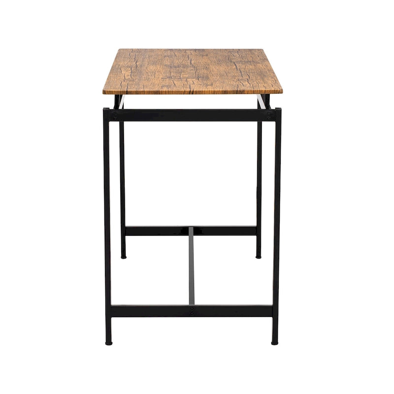 5-Piece Industrial Bar Table Set with Rectangular Table & 4 Chairs