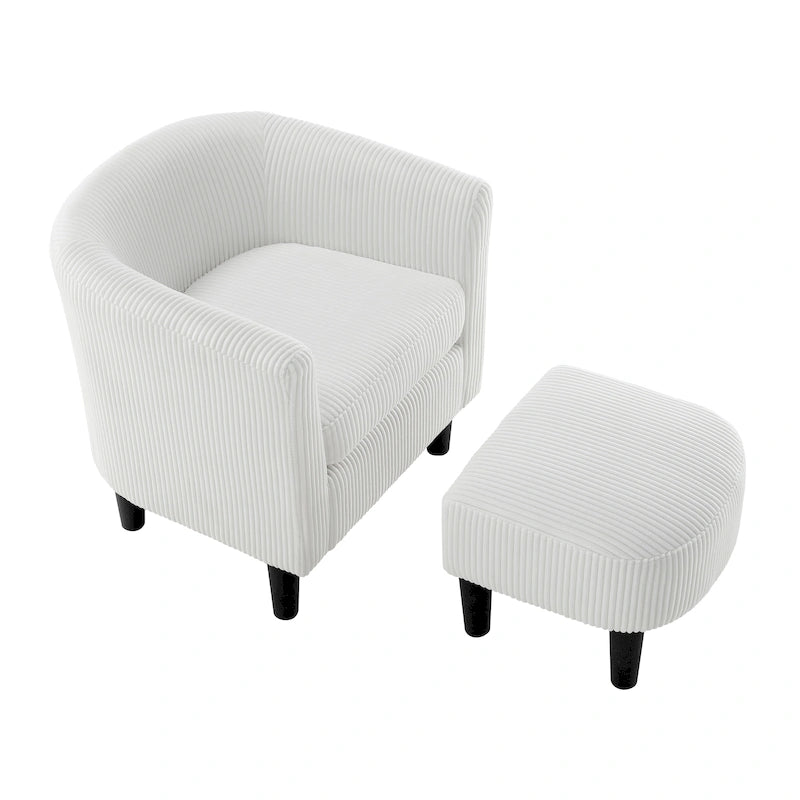 26.38 Corduroy Arm Chair with Ottoman