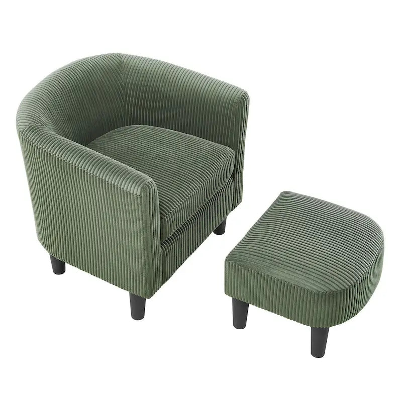 26.38 Corduroy Arm Chair with Ottoman