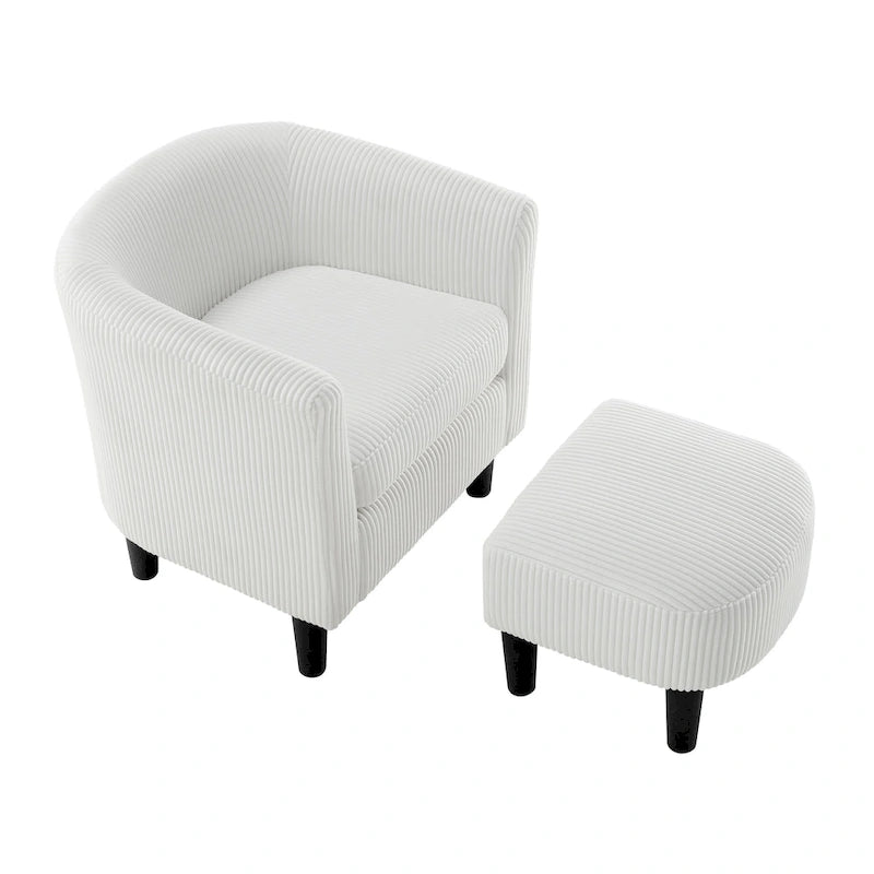 26.38 Corduroy Arm Chair with Ottoman