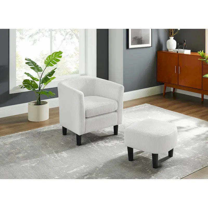 26.38 Corduroy Arm Chair with Ottoman