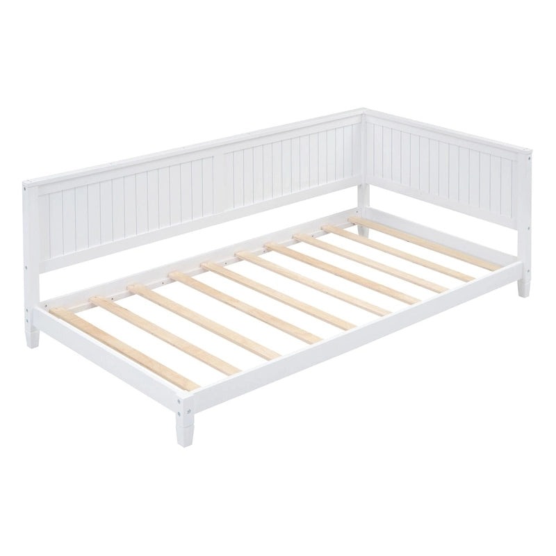 Wooden Daybed with Backrest & Armrest