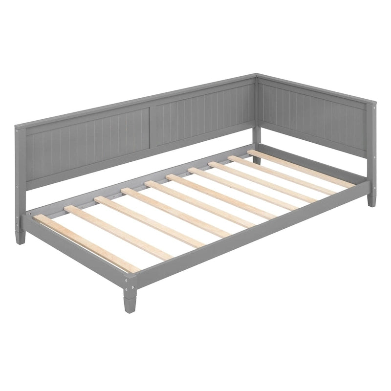 Wooden Daybed with Backrest & Armrest