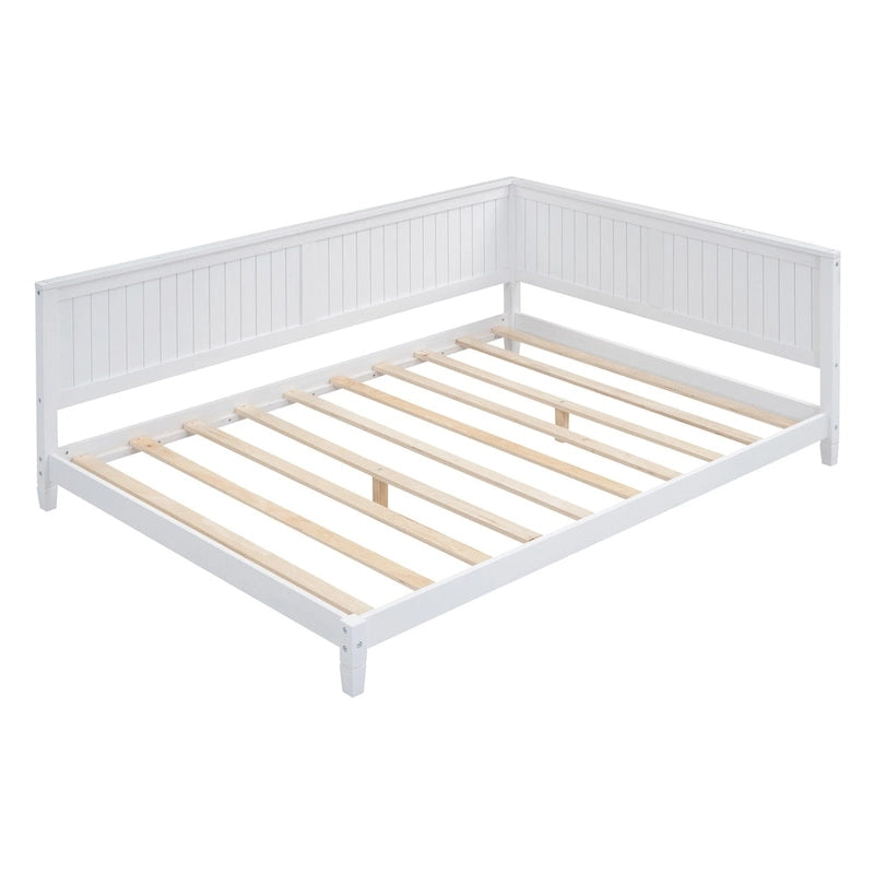 Wooden Daybed with Backrest & Armrest