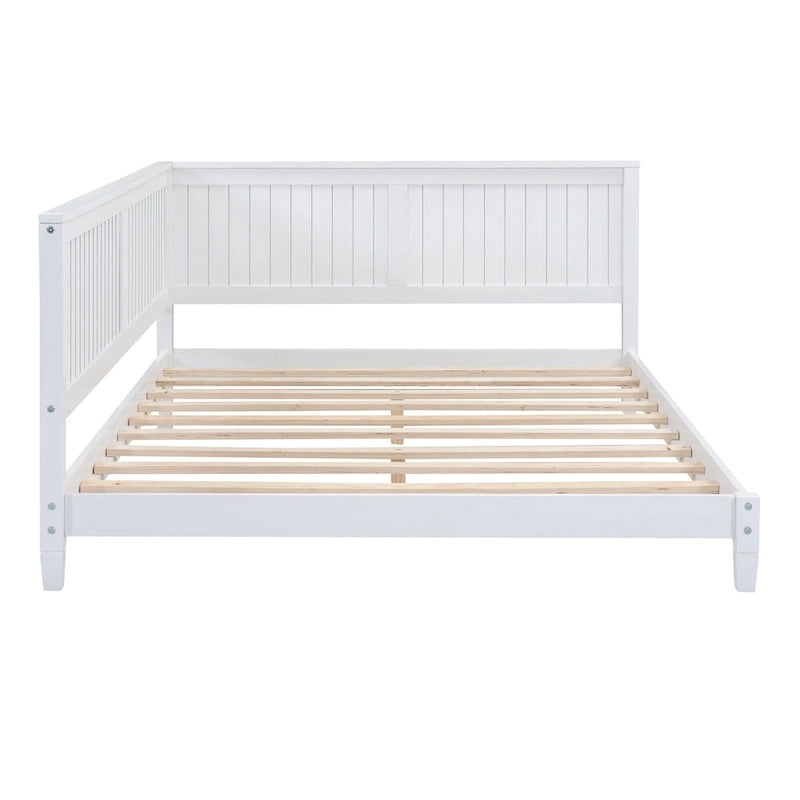 Wooden Daybed with Backrest & Armrest