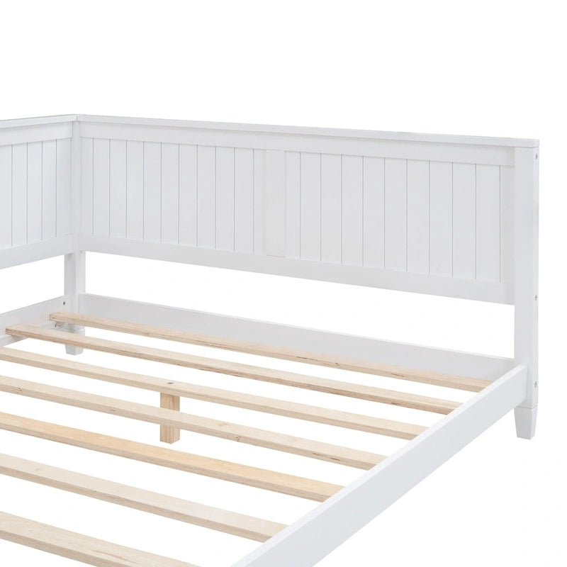 Wooden Daybed with Backrest & Armrest