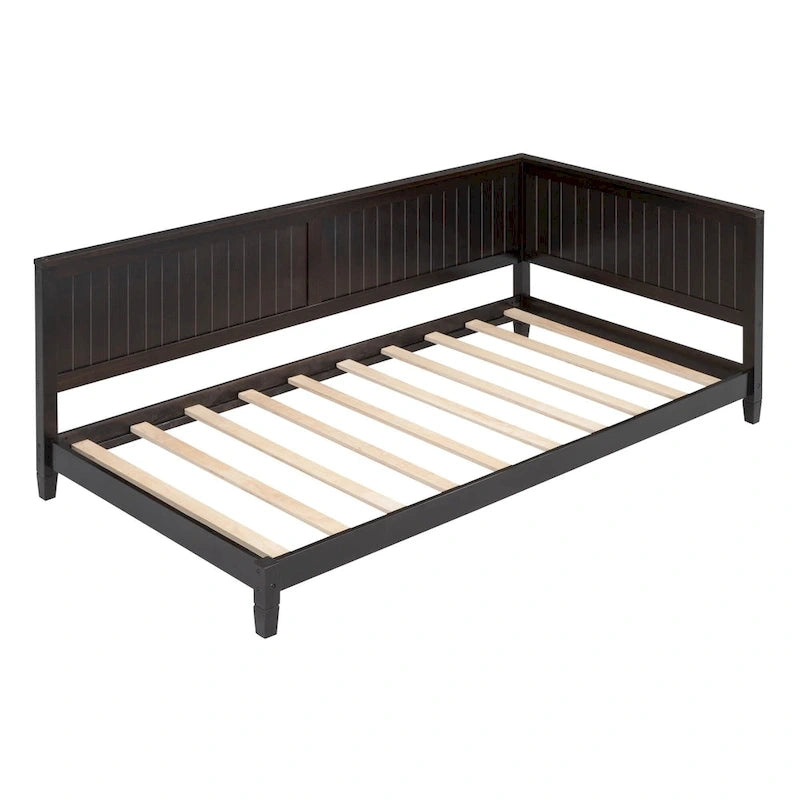 Wooden Daybed with Backrest & Armrest
