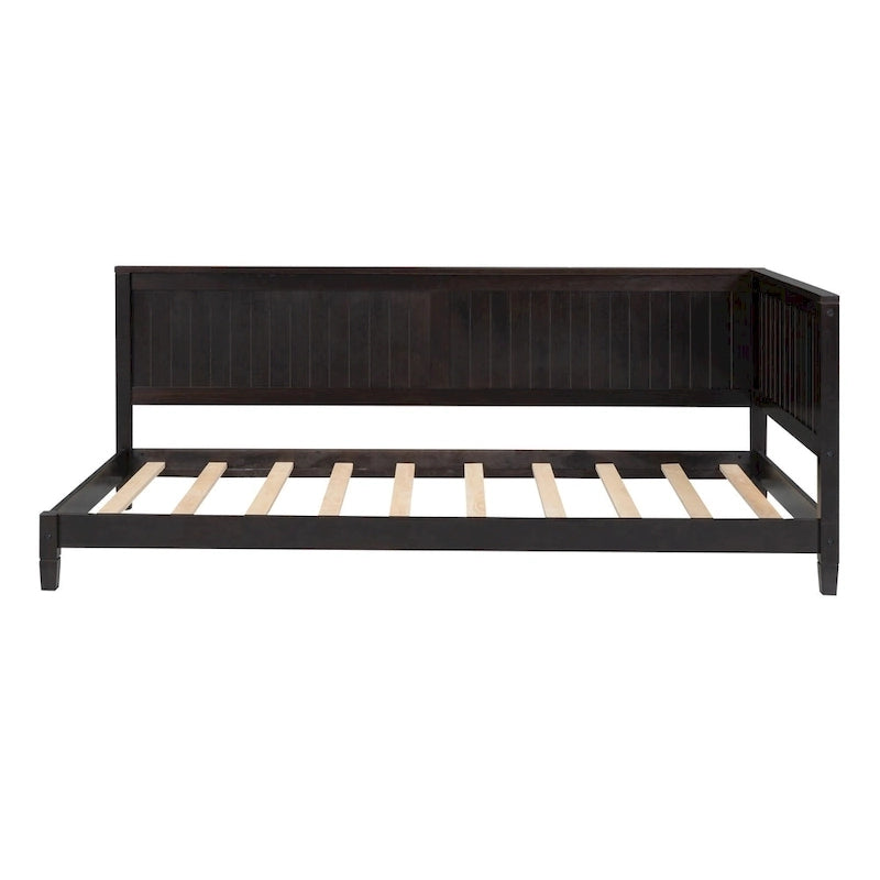 Wooden Daybed with Backrest & Armrest
