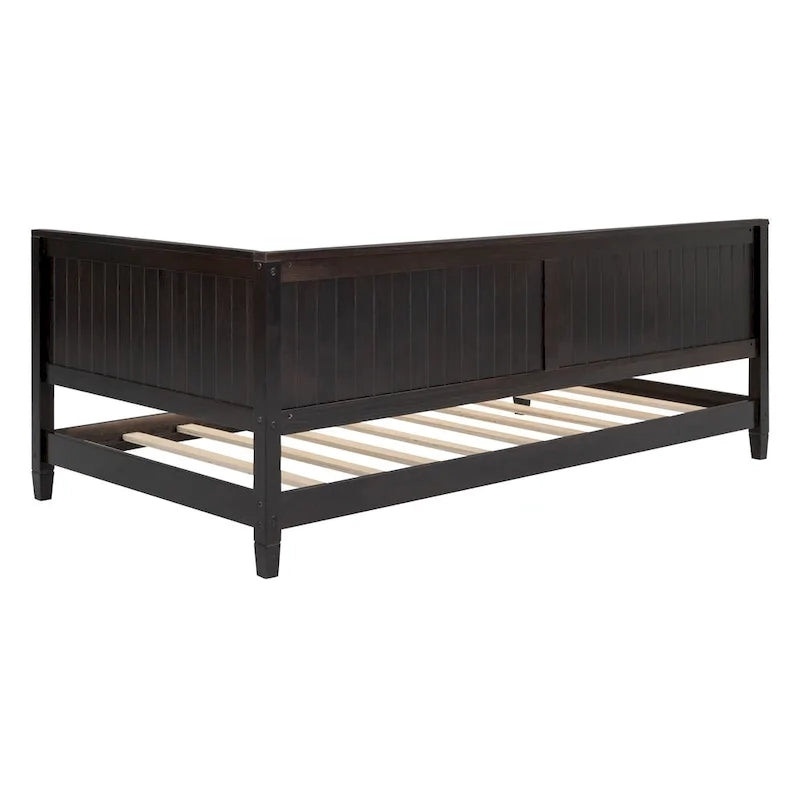 Wooden Daybed with Backrest & Armrest