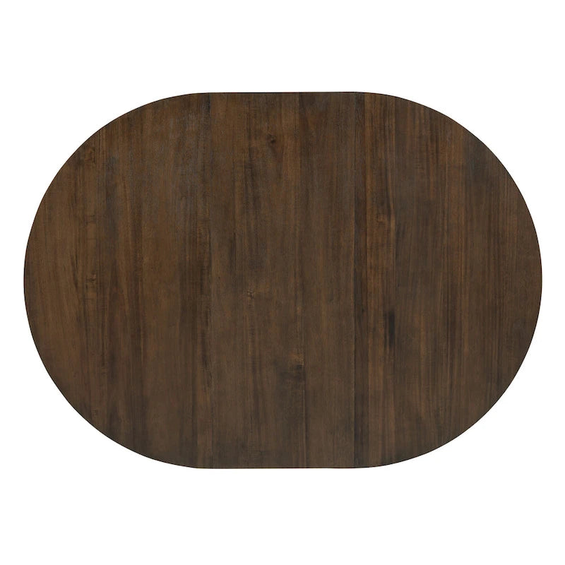 Walnut 5-Piece Wooden Dining Table Set with Expandable Round Table & 4 Chairs