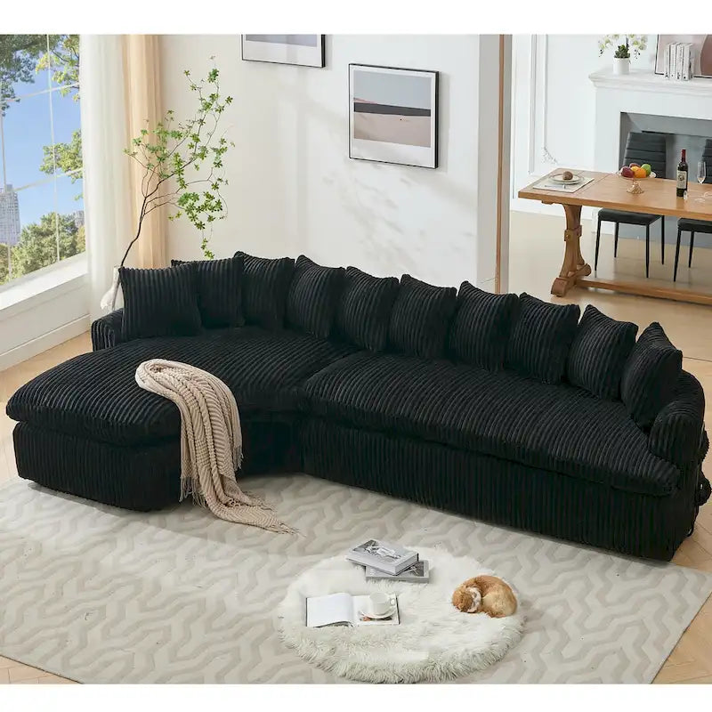 127 Large Sectional Sofa,Modular L Shaped Left Sofa,Corduroy Fabric