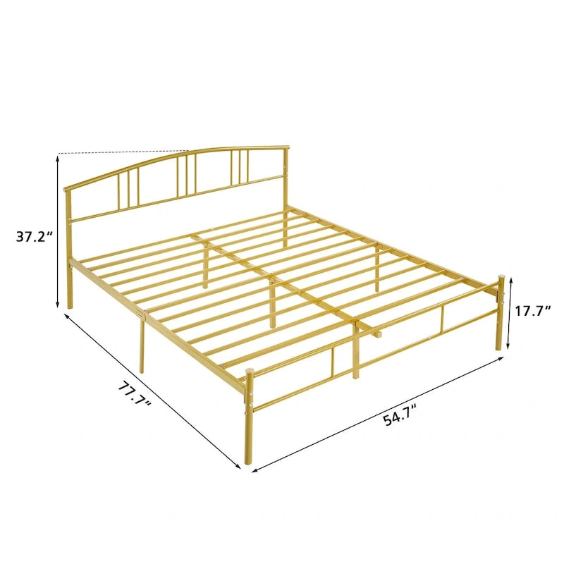 VECELO Bed Frame with Headboard & Metal Slat,Easy Set up- Twin/Full/QueenSize Bed