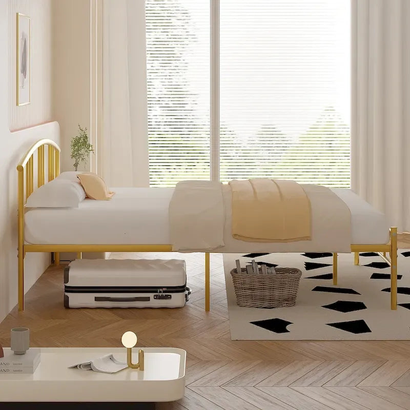 VECELO Bed Frame with Headboard & Metal Slat,Easy Set up- Twin/Full/QueenSize Bed