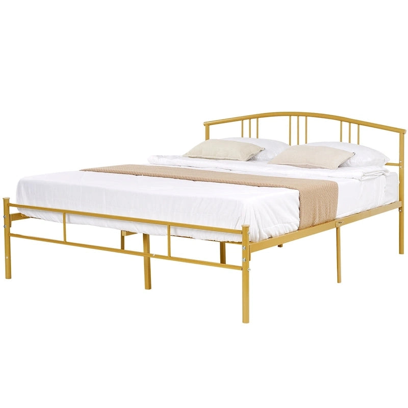 VECELO Bed Frame with Headboard & Metal Slat,Easy Set up- Twin/Full/QueenSize Bed