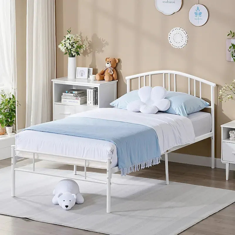 VECELO Bed Frame with Headboard & Metal Slat,Easy Set up- Twin/Full/QueenSize Bed