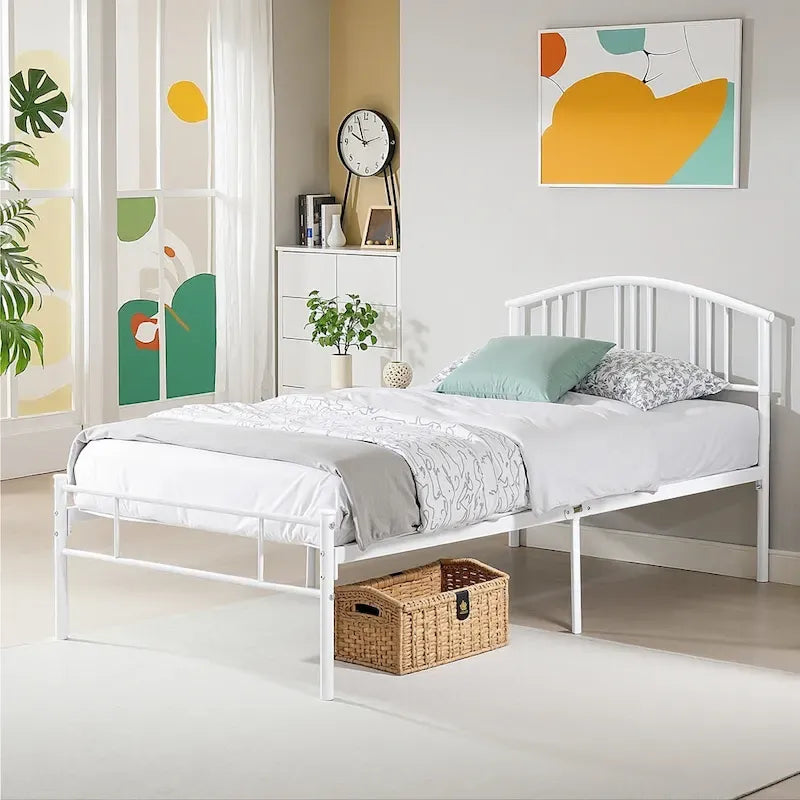 VECELO Bed Frame with Headboard & Metal Slat,Easy Set up- Twin/Full/QueenSize Bed
