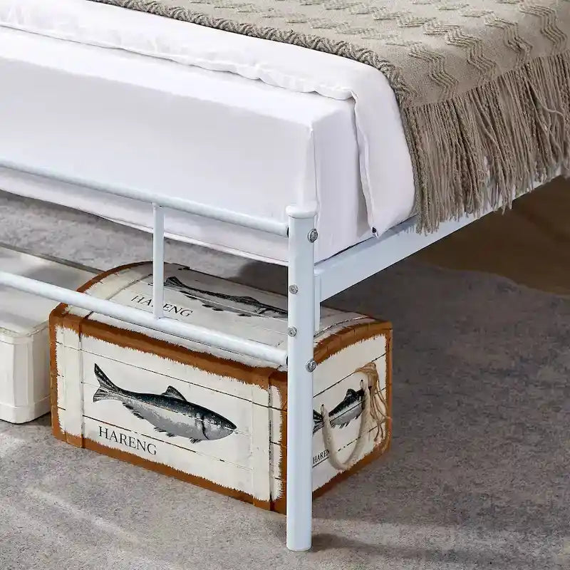 VECELO Bed Frame with Headboard & Metal Slat,Easy Set up- Twin/Full/QueenSize Bed