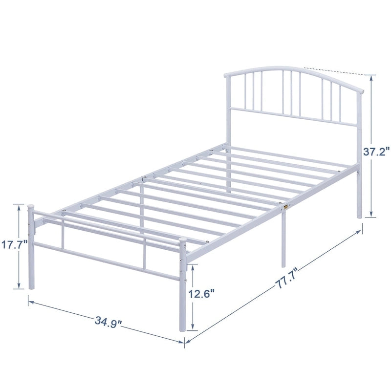 VECELO Bed Frame with Headboard & Metal Slat,Easy Set up- Twin/Full/QueenSize Bed