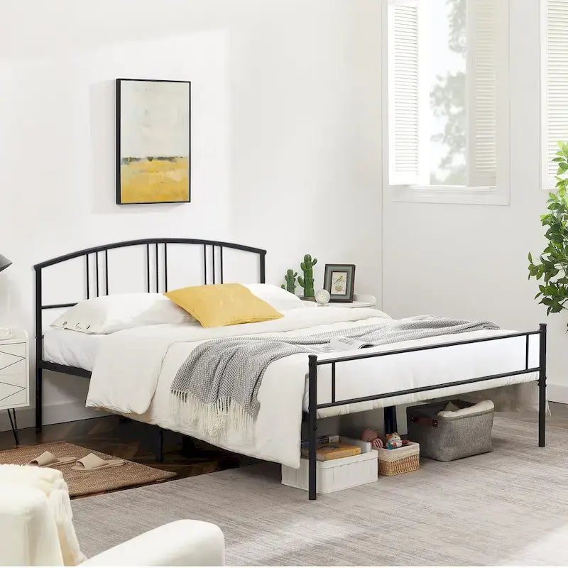 VECELO Bed Frame with Headboard & Metal Slat,Easy Set up- Twin/Full/QueenSize Bed