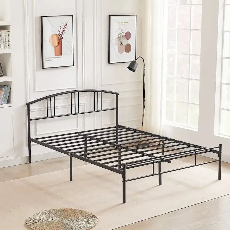 VECELO Bed Frame with Headboard & Metal Slat,Easy Set up- Twin/Full/QueenSize Bed