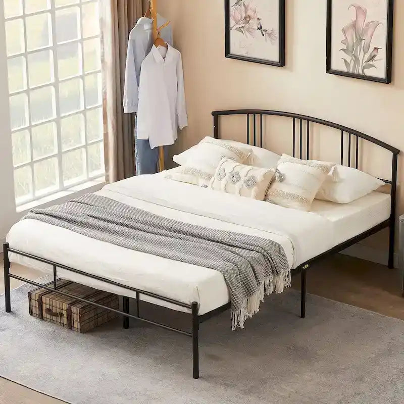 VECELO Bed Frame with Headboard & Metal Slat,Easy Set up- Twin/Full/QueenSize Bed