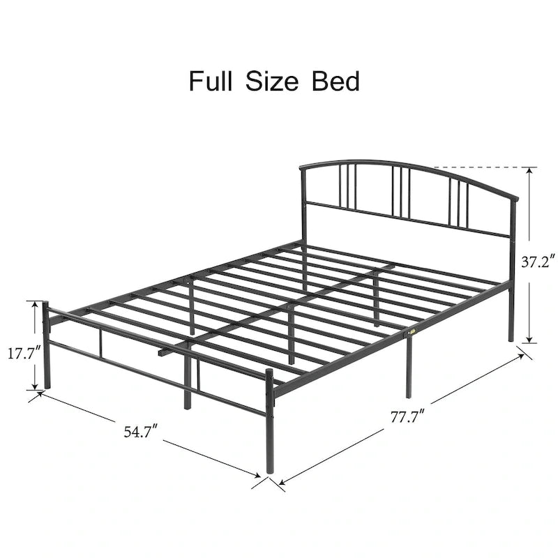 VECELO Bed Frame with Headboard & Metal Slat,Easy Set up- Twin/Full/QueenSize Bed