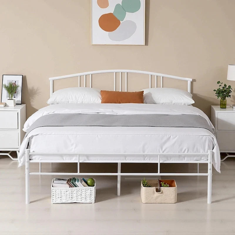 VECELO Bed Frame with Headboard & Metal Slat,Easy Set up- Twin/Full/QueenSize Bed