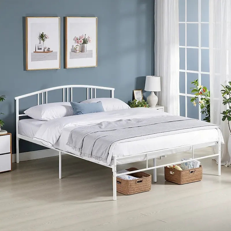 VECELO Bed Frame with Headboard & Metal Slat,Easy Set up- Twin/Full/QueenSize Bed