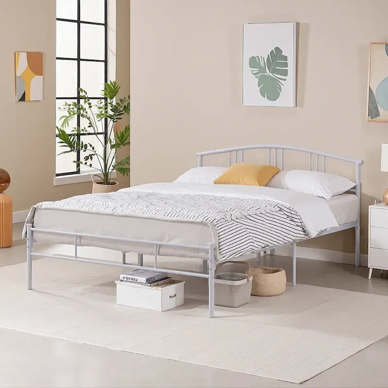 VECELO Bed Frame with Headboard & Metal Slat,Easy Set up- Twin/Full/QueenSize Bed