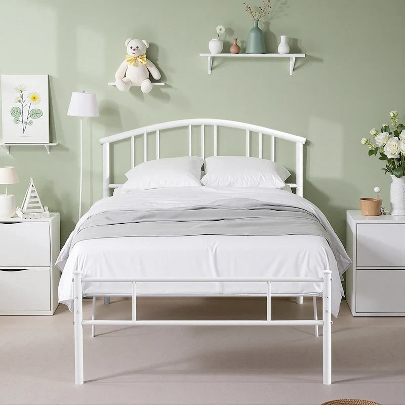 VECELO Bed Frame with Headboard & Metal Slat,Easy Set up- Twin/Full/QueenSize Bed