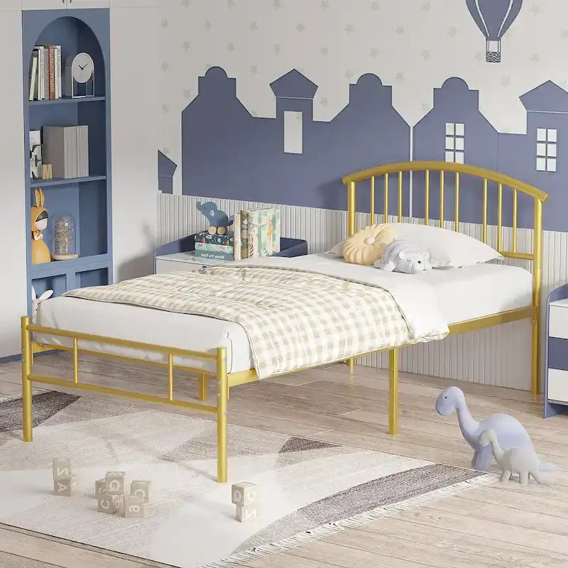 VECELO Bed Frame with Headboard & Metal Slat,Easy Set up- Twin/Full/QueenSize Bed
