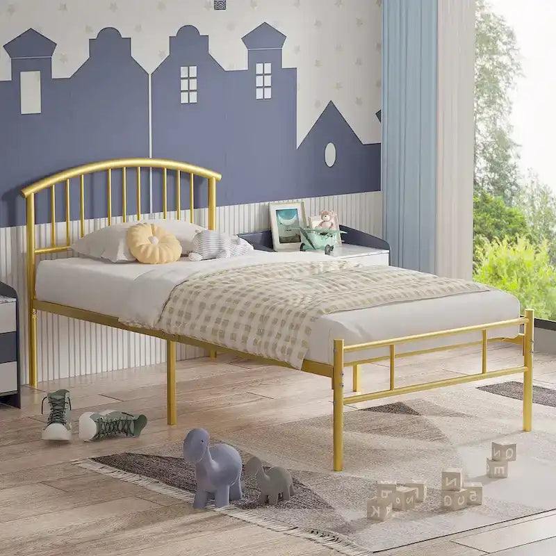 VECELO Bed Frame with Headboard & Metal Slat,Easy Set up- Twin/Full/QueenSize Bed