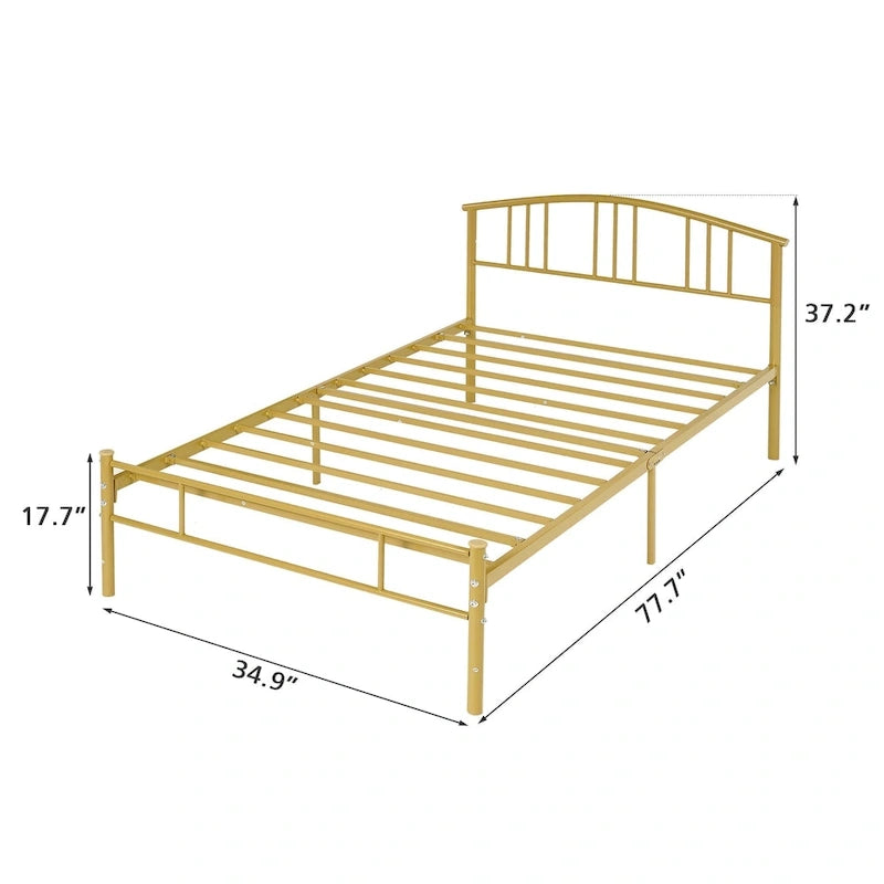 VECELO Bed Frame with Headboard & Metal Slat,Easy Set up- Twin/Full/QueenSize Bed