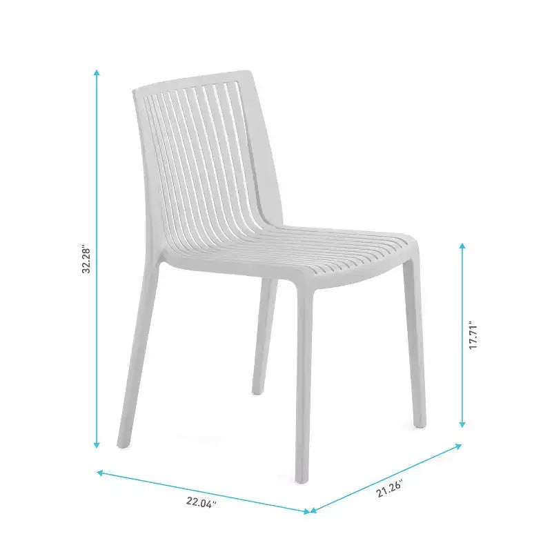 Chaises de salle à manger empilables modernes en résine plastique pour l'extérieur/l'intérieur (lot de 2)