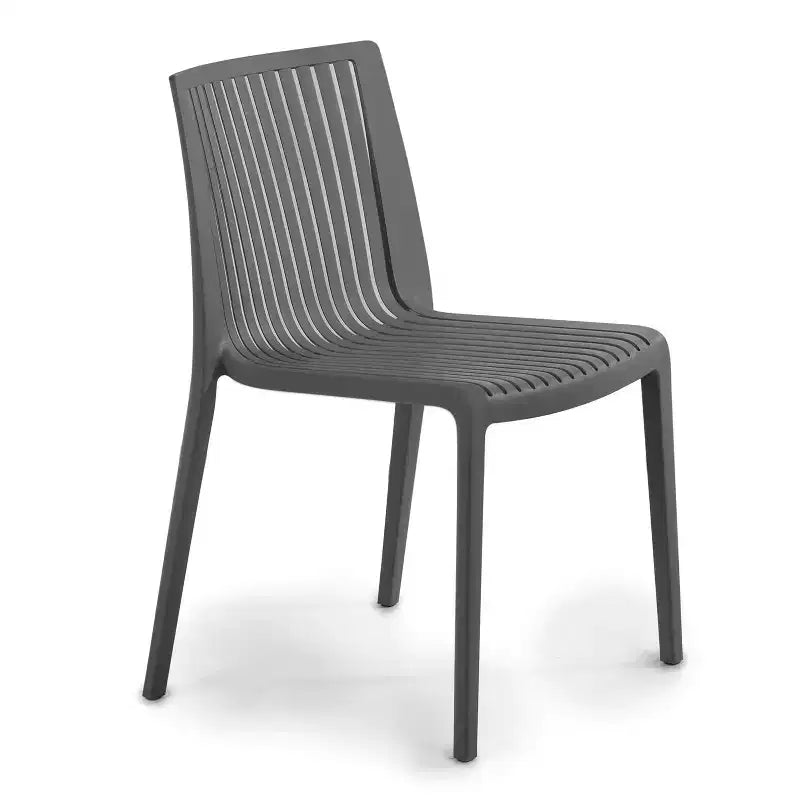 Chaises de salle à manger empilables modernes en résine plastique pour l'extérieur/l'intérieur (lot de 2)