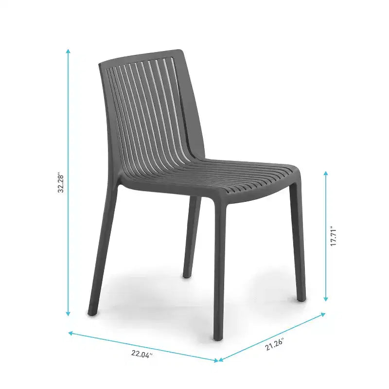 Chaises de salle à manger empilables modernes en résine plastique pour l'extérieur/l'intérieur (lot de 2)