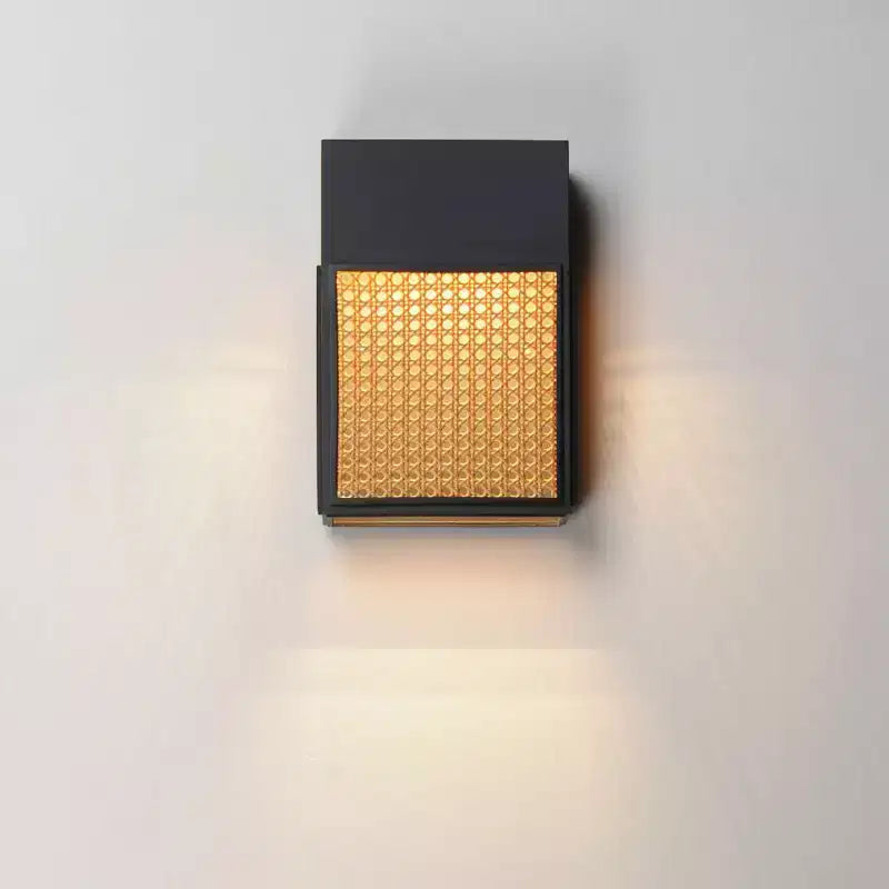 Applique murale Light en noir/rotin