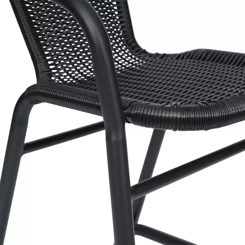 Tabouret de bar en rotin style restaurant, intérieur/extérieur