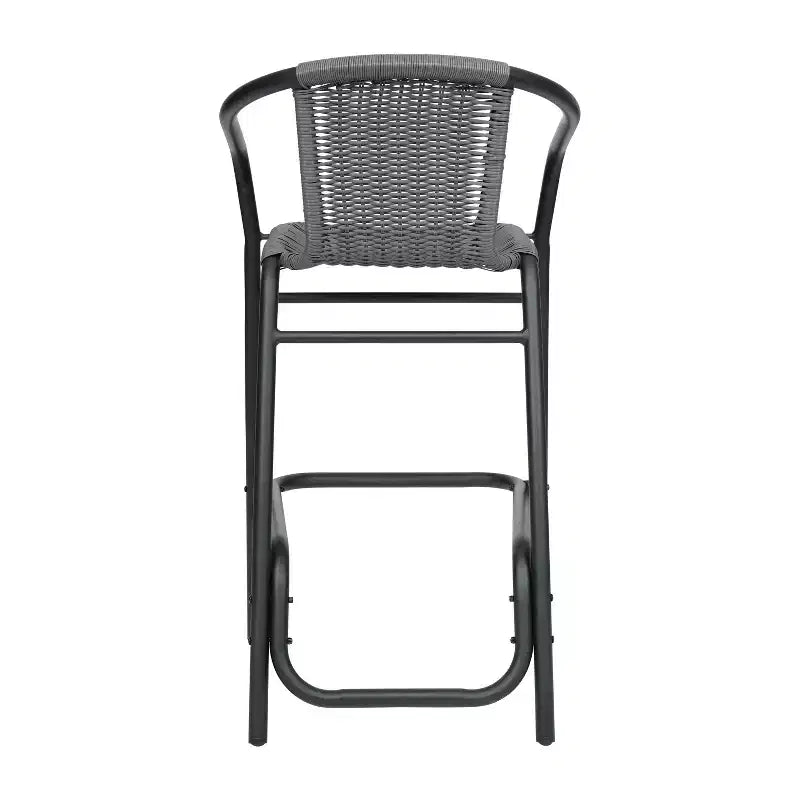 Tabouret de bar en rotin style restaurant, intérieur/extérieur