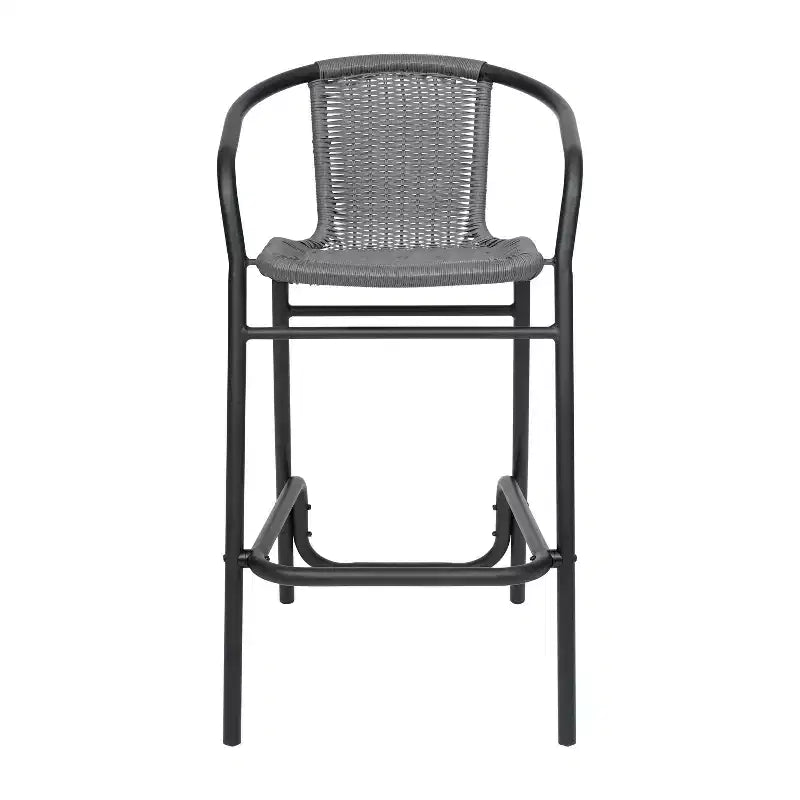 Tabouret de bar en rotin style restaurant, intérieur/extérieur