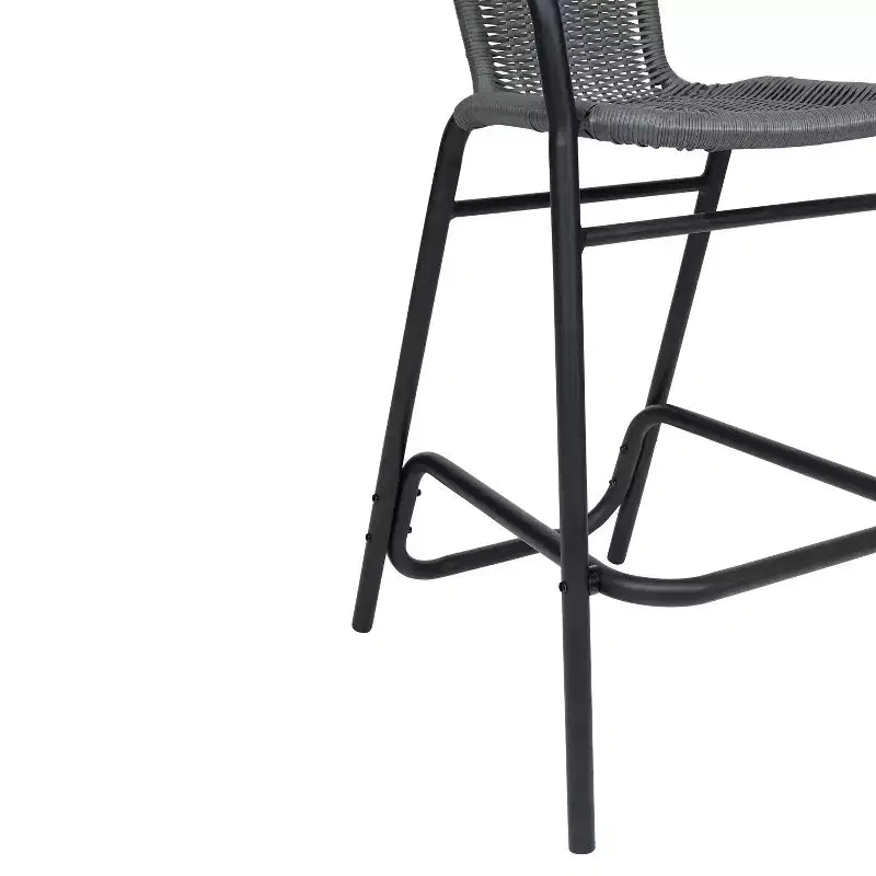 Tabouret de bar en rotin style restaurant, intérieur/extérieur