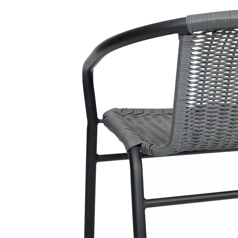 Tabouret de bar en rotin style restaurant, intérieur/extérieur