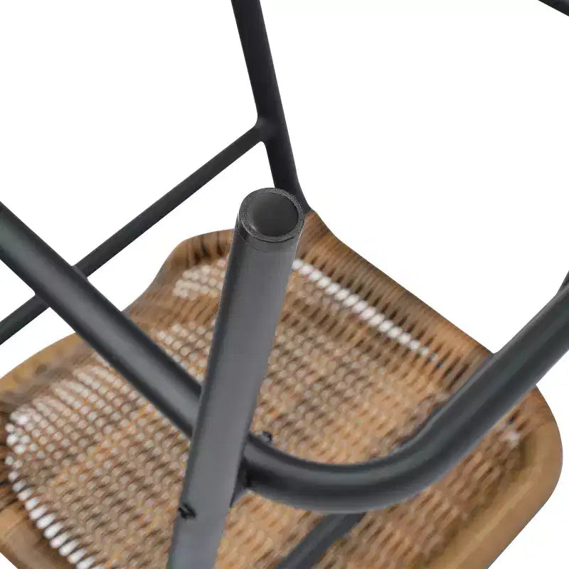Tabouret de bar en rotin style restaurant, intérieur/extérieur